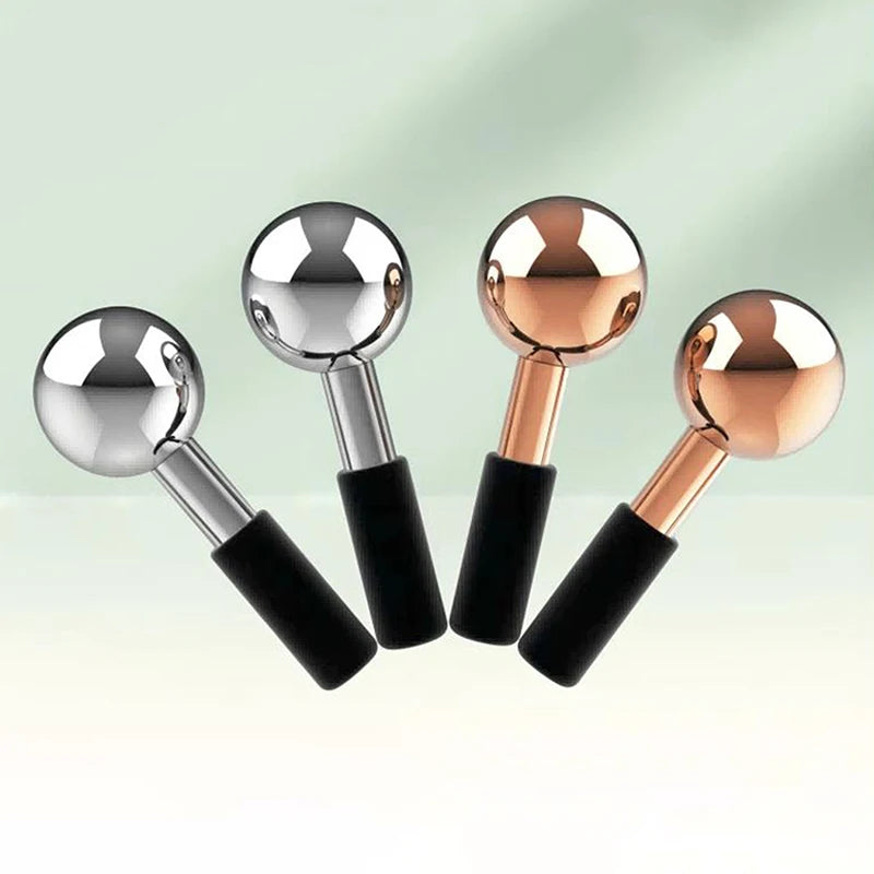 Facial Ice Globes Cold Hot Stainless Steel Facial Roller Skin Beauty Spa Cooling Globe Massage Ball Face Care Cryo Freeze Stick