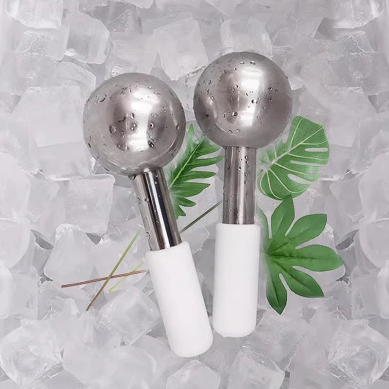 Facial Ice Globes Cold Hot Stainless Steel Facial Roller Skin Beauty Spa Cooling Globe Massage Ball Face Care Cryo Freeze Stick